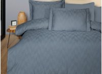 Постельное белье сатин жаккард First Choice - Boris Dark Grey (Turkey), евро